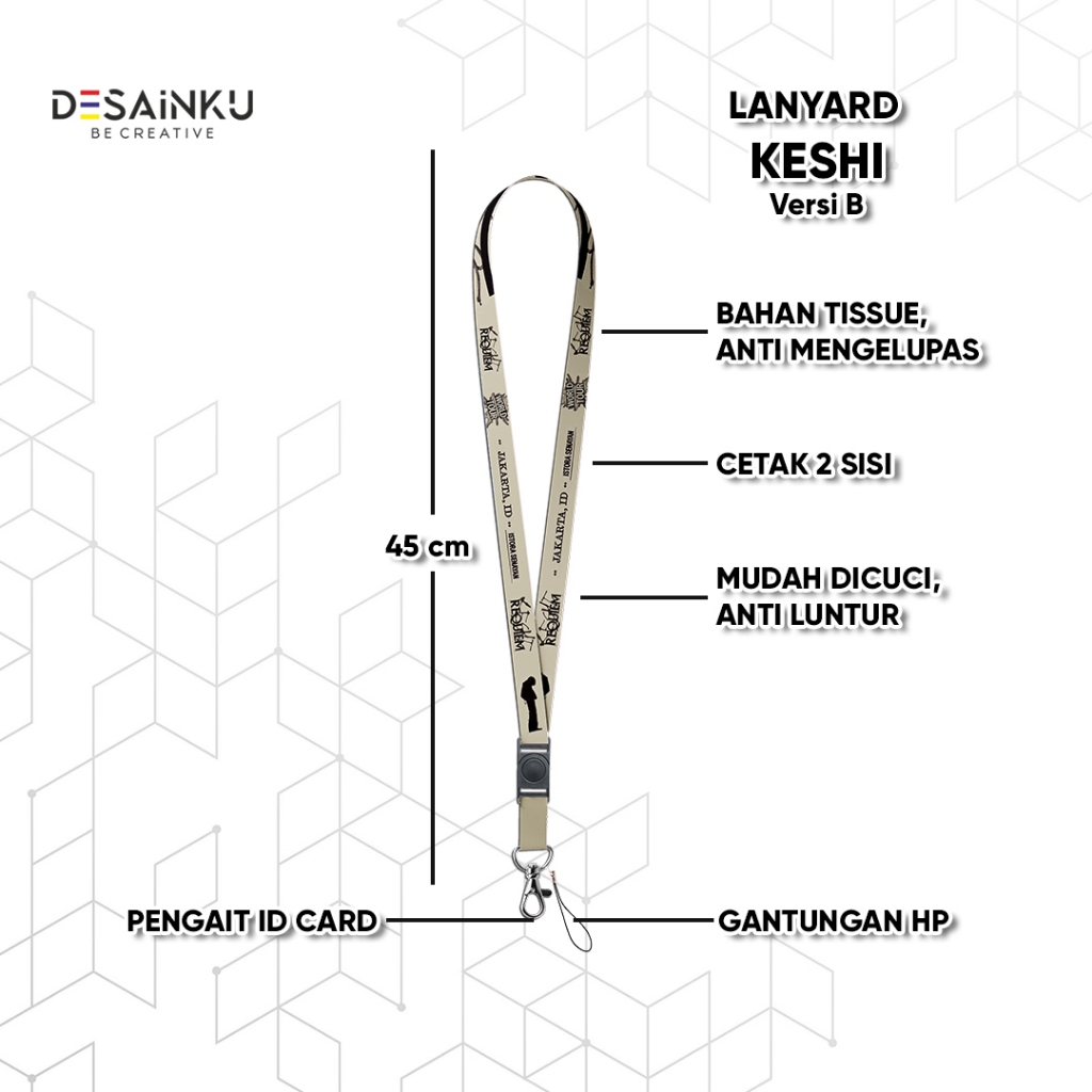 

READY STOCK LANYARD+IDCARD KESHI REQUIEM VERSI B / TALI HP / KARET PODS