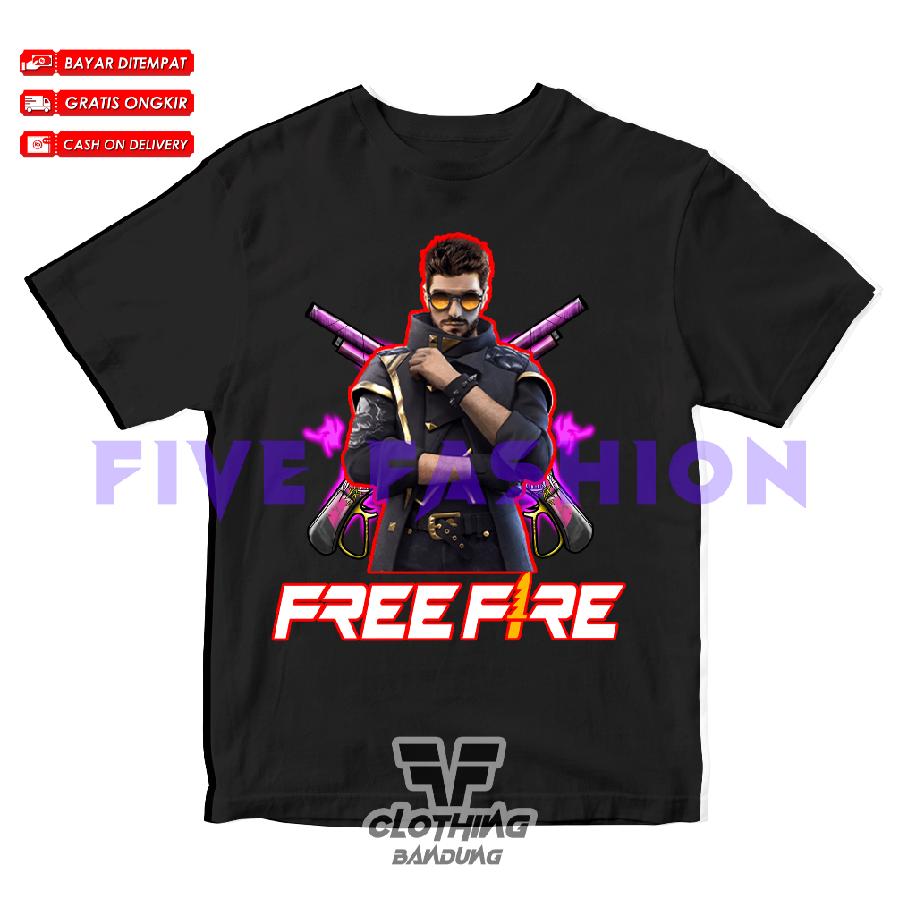 Kaos Free Fire Anak Skin Alok Senjata SG Rapper Free Nama Bisa COD