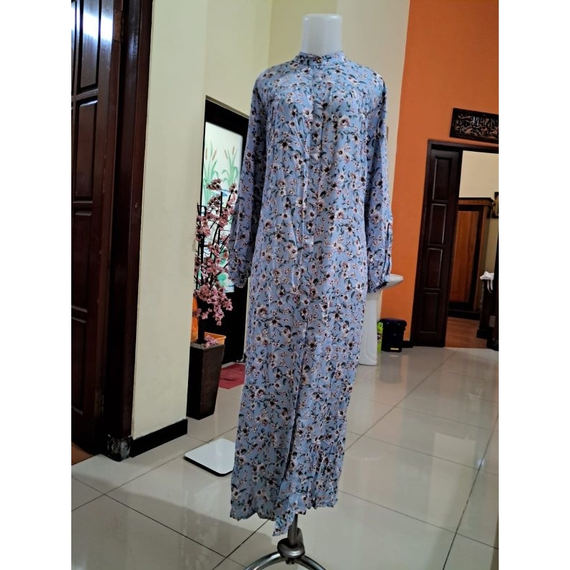 GAMIS/ GAMIS WANITA/ GAMIS MUSLIM ZARA SKY BLUE BUNGA