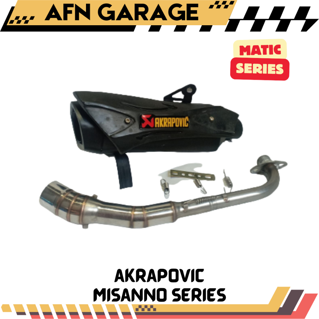 Knalpot akrapovic Missano Anti Gores Dan Anti Bakar (Cat Coating) AEROX Vario 150 125 Beat Nmax new 
