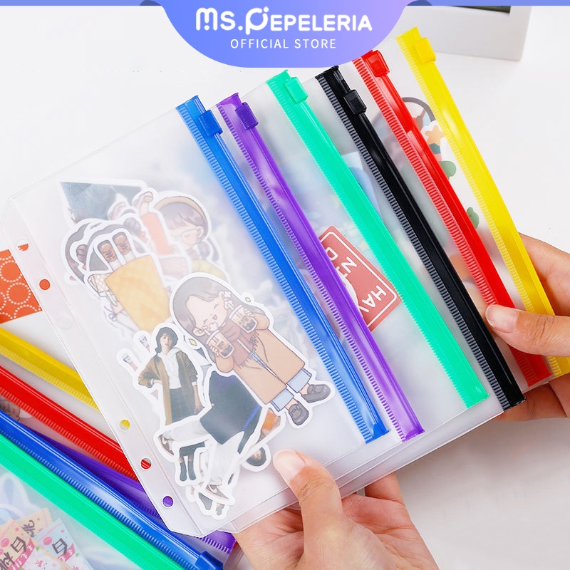 

ziplock binder a6-a5/zipper bag A6-A5/Binder Divider/Serbaguna Pouch Zipper Ziplock Warna Binder-Ms.Pepeleria