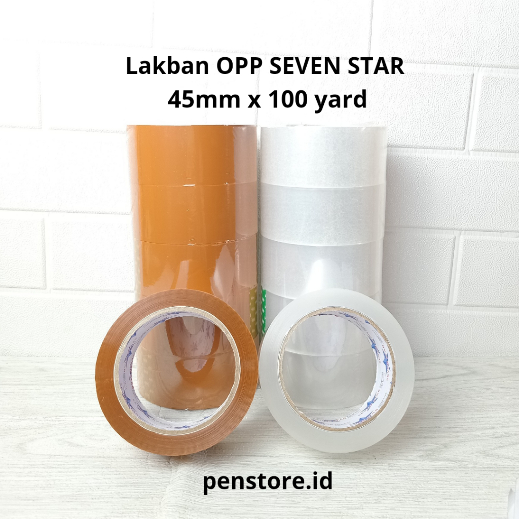 

Isolasi OPP STAR 2 inch x 100 yard Bening / Coklat - Lakban besar perekat tebal dan kuat