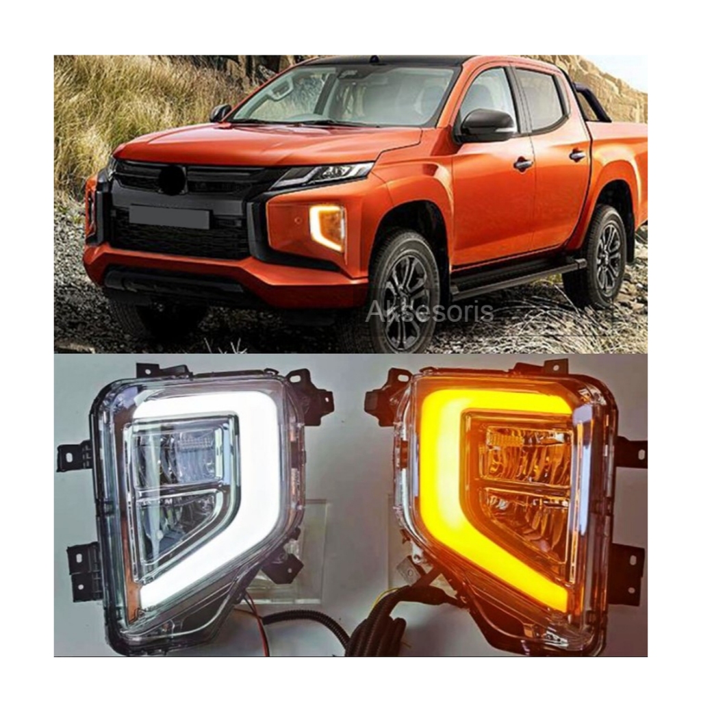 Lampu Foglamp Led DRL Running Sein Mitsubishi Triton Baru 2019 - Up
