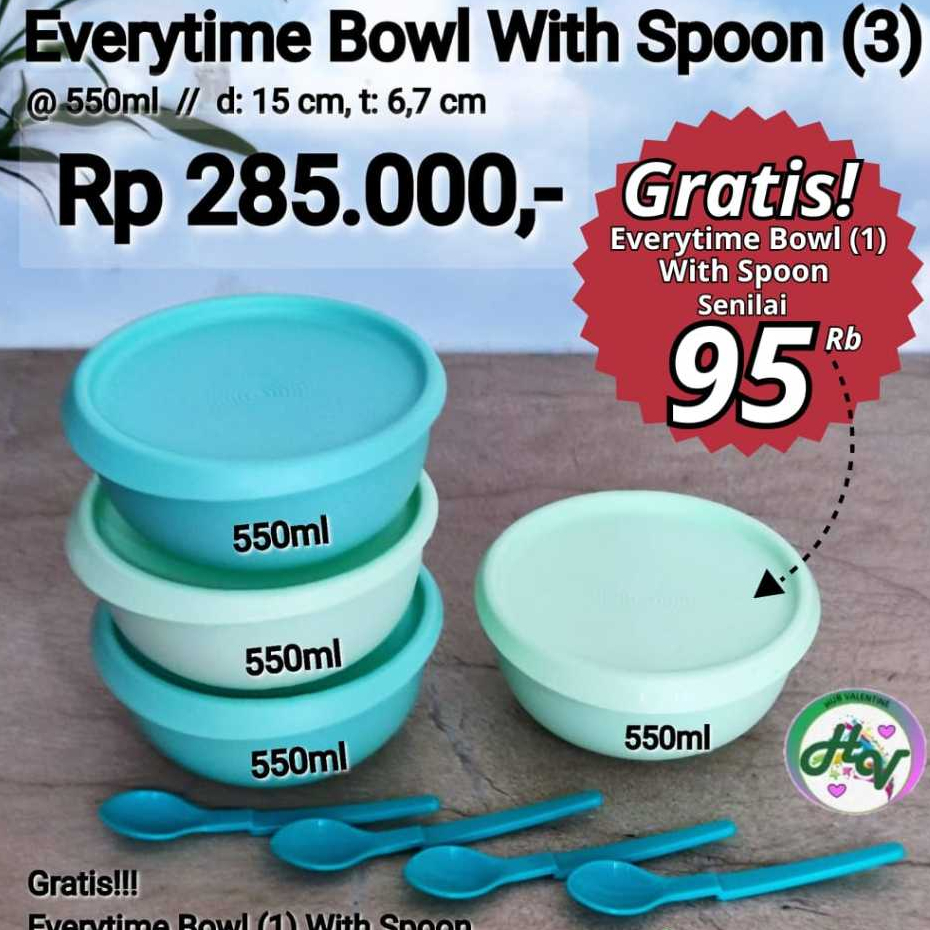 everytime bowl 550ml PROMO radish bowl  ORI vivit bowl Tupperware