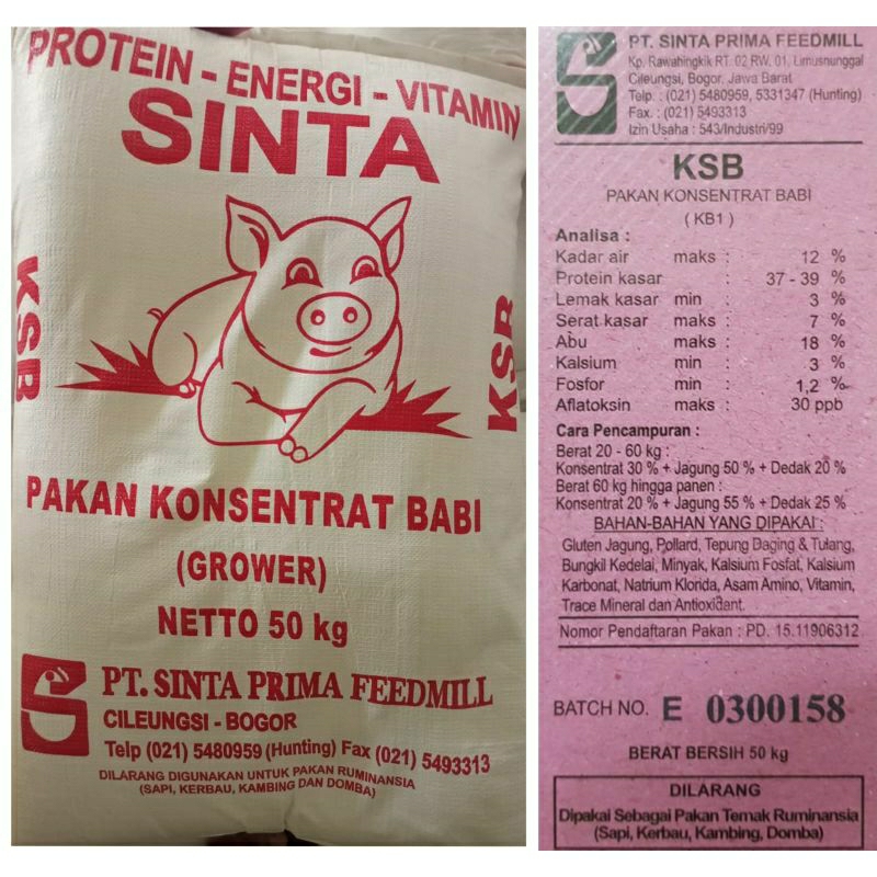 Sienta Konsentrat Babi Pakan Hewan Ternak 1 Kg Repack