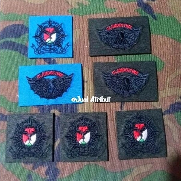 Atribut bordir PAPAN NAMA BREVET PDL TNI AD AL AU Perkeras Satuan
