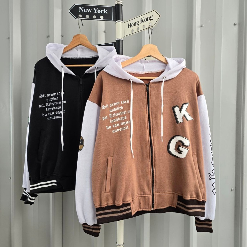 ( isi 2 pcs) Terbaru jaket hoodie KG HOODIE BASEBALL / Jaket couple pasangan terbaru / sweater coupl