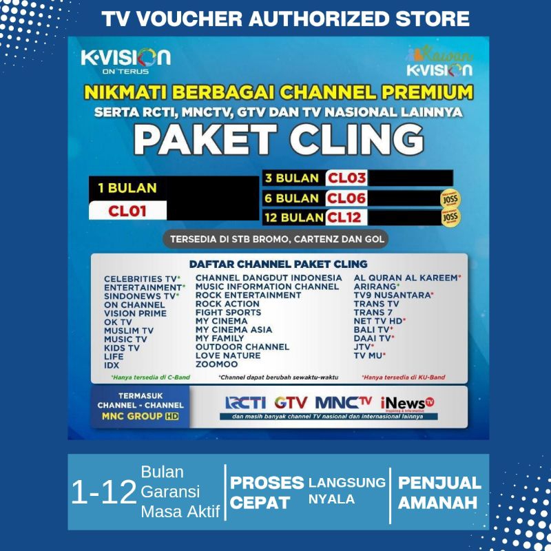 K Vision Paket Cling 6 Bulan MNC GROUP CL06