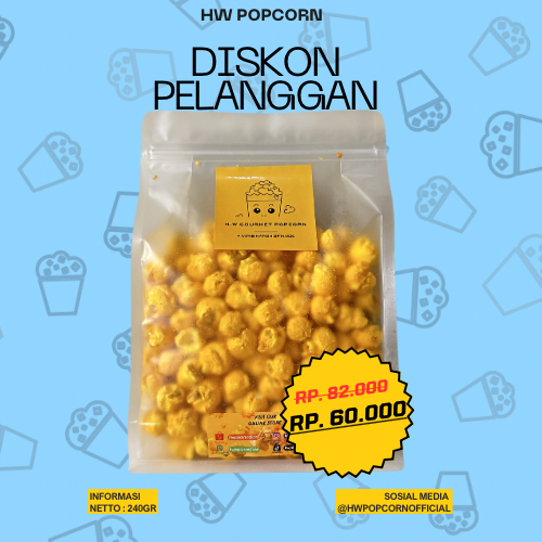 

HW Popcorn | 200gr Cheddar Cheese | 100% Halal | Camilan Keluarga