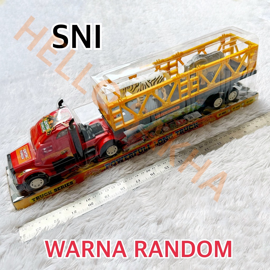 MAINAN BP 6003 POWERFULL LONG TRUCK MUATAN HEWAN ANIMAL TRUK MUAT BINATANG ZEBRA GAJAH ELEPHANT EKSP