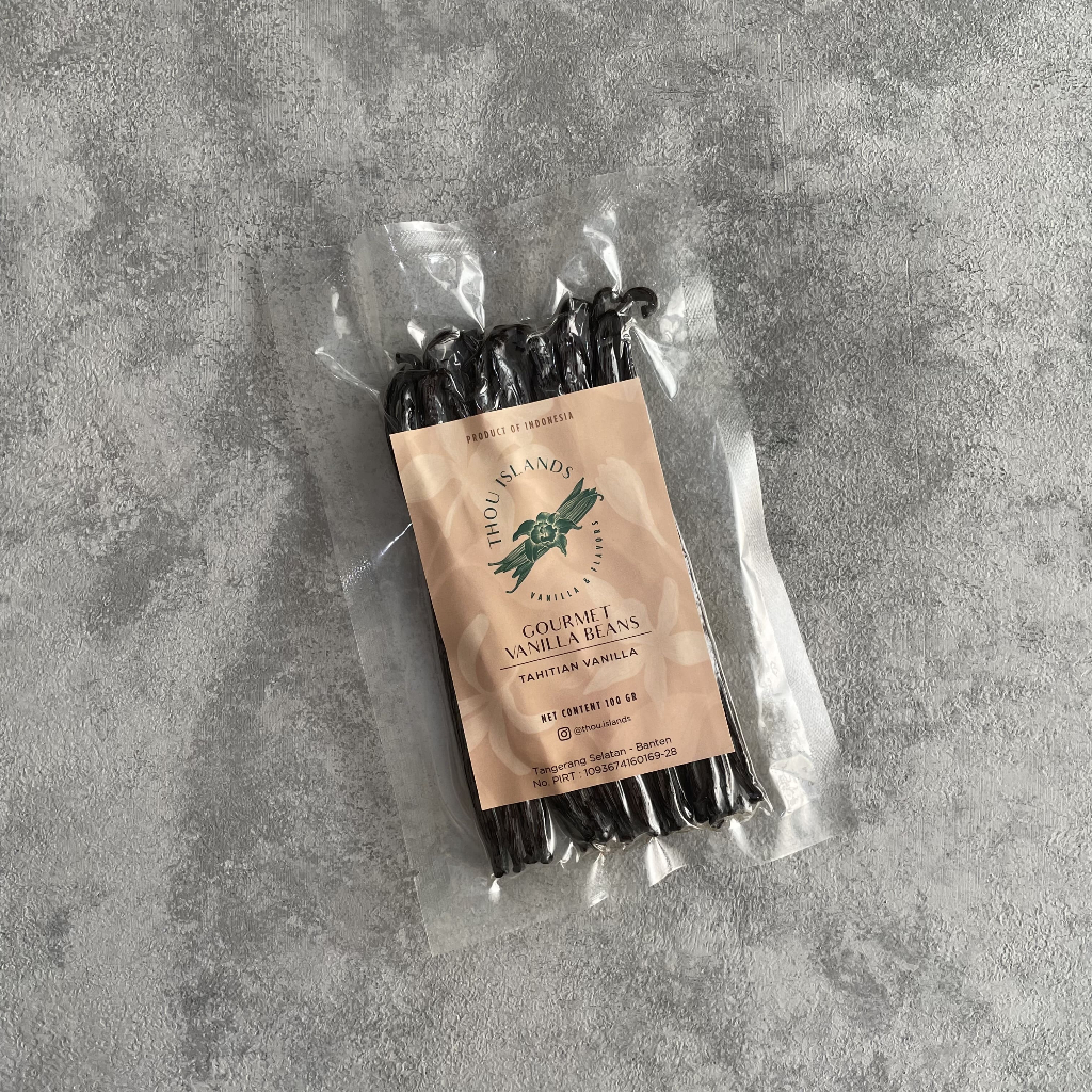 

THOU ISLANDS Gourmet Vanilla Beans - 100 gr / Tahiti Vanilla / Tahiti Vanilla / Vanilla Pods / Biji Vanilla