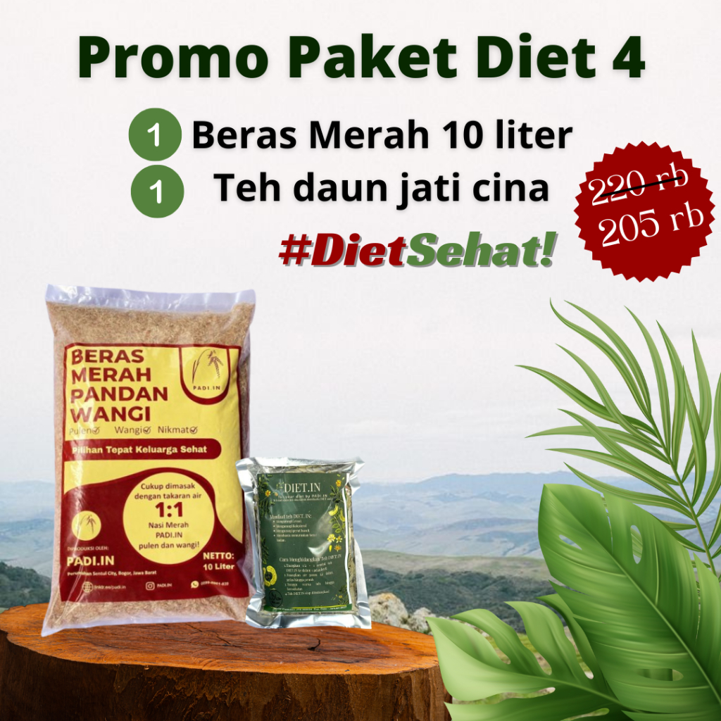 

Diet Sehat Paket #4: Beras Merah 10 Liter + Teh Diet.in 1 pcs - Dukungan Diet Alami