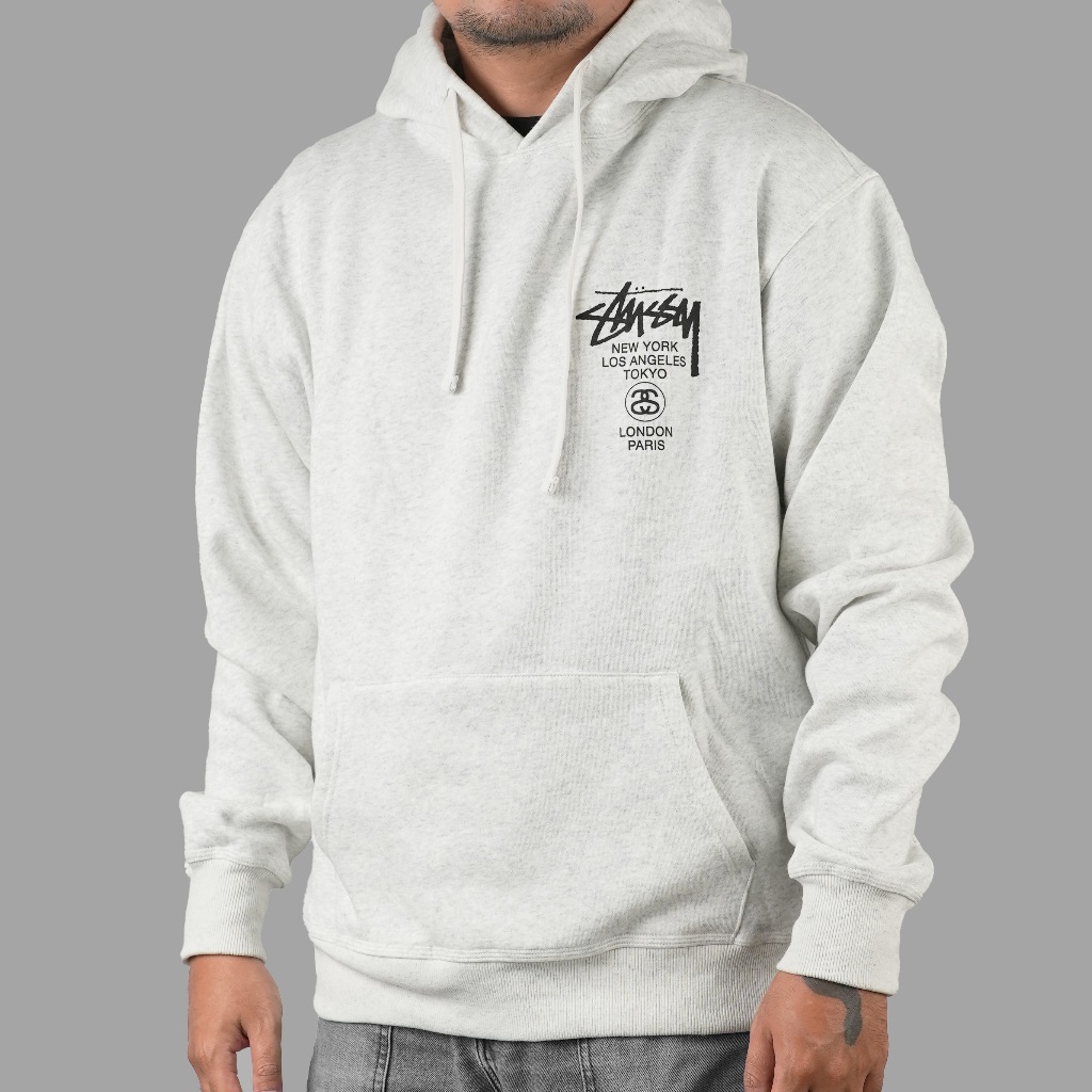 Stussy World Tour Ash Heather Hoodie