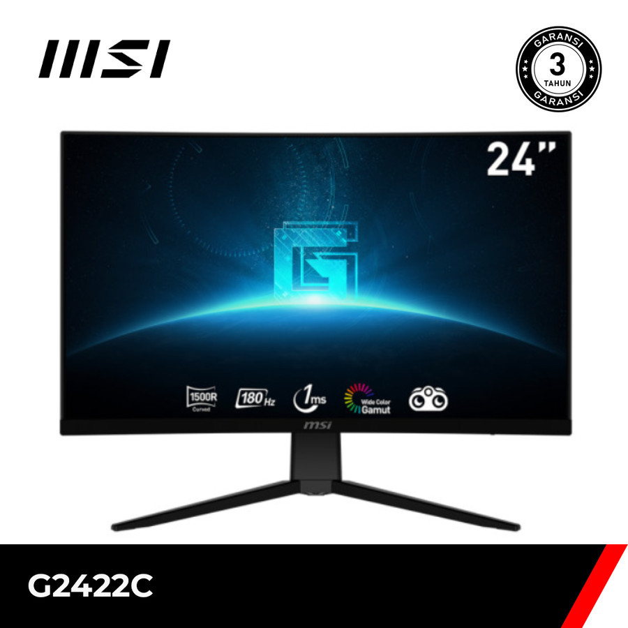 Monitor LED MSI G2422C Curved 24inch VA 180hz 1ms 1500R FHD 1080P DP HDMI VESA