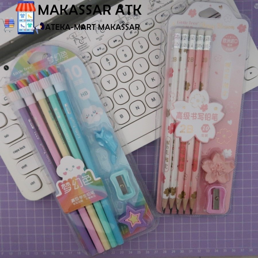 

[1SET/10PCS] LITTLE STAR PENSIL MIKA SET ERASER RAUTAN