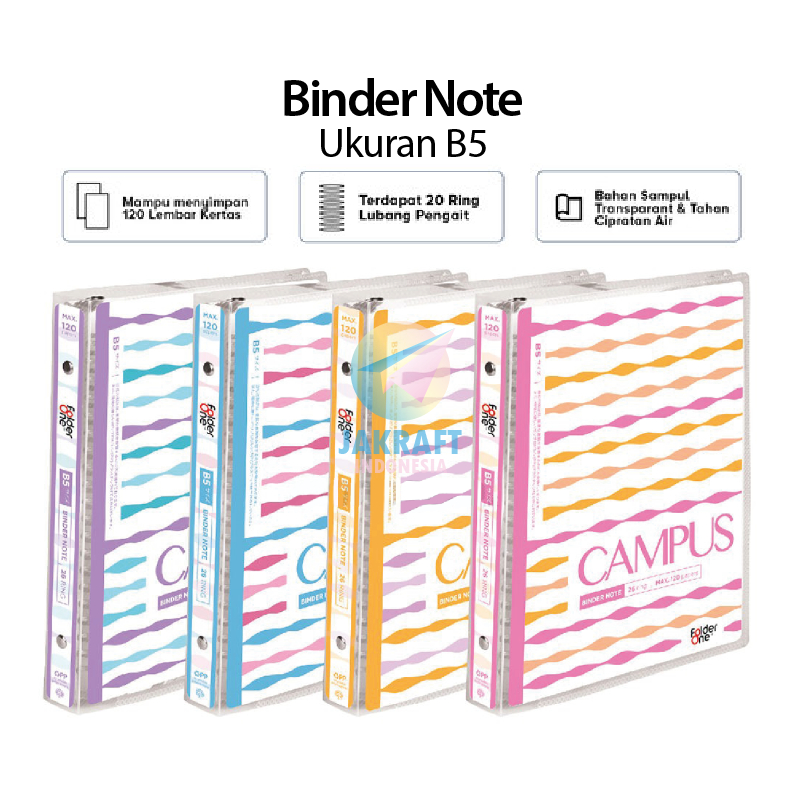 

(1 Set) Binder Note B5 FOLDER ONE 26 Ring + Bonus Index Divider Pembatas Kertas Loose leaf