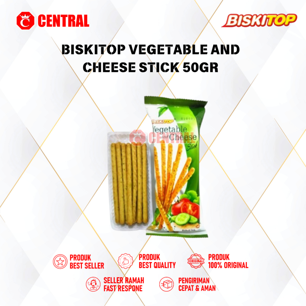 

BISKITOP VEGETABLE AND CHEESE STICK 50 GRAM