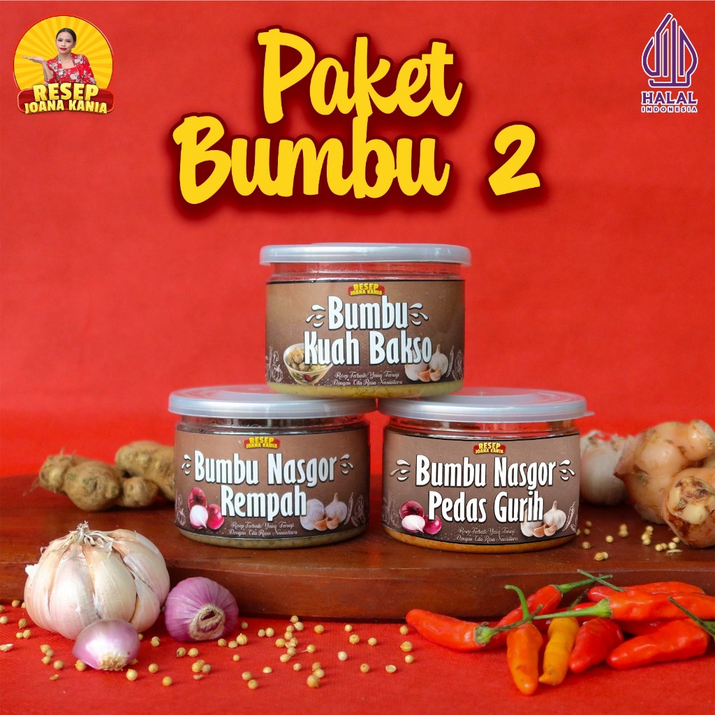 

Paket Hemat 2, Bumbu RSJ / Kuah Bakso, Nasgor Pedas Gurih & Rempah / Bumbu Masak Praktis Halal MUI