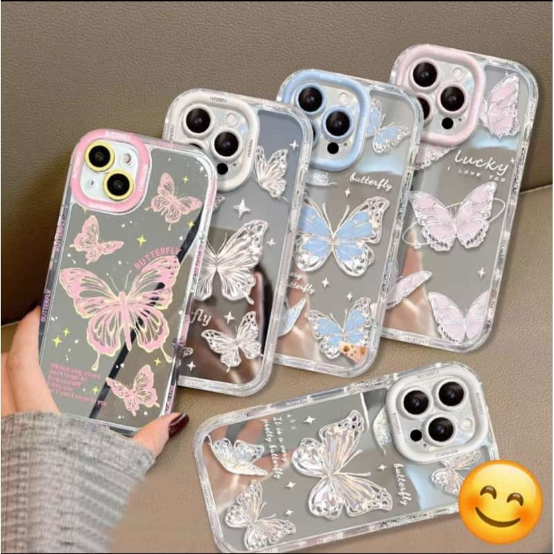 CASE KACA MOTIF KUPU-KUPU IPHONE 11