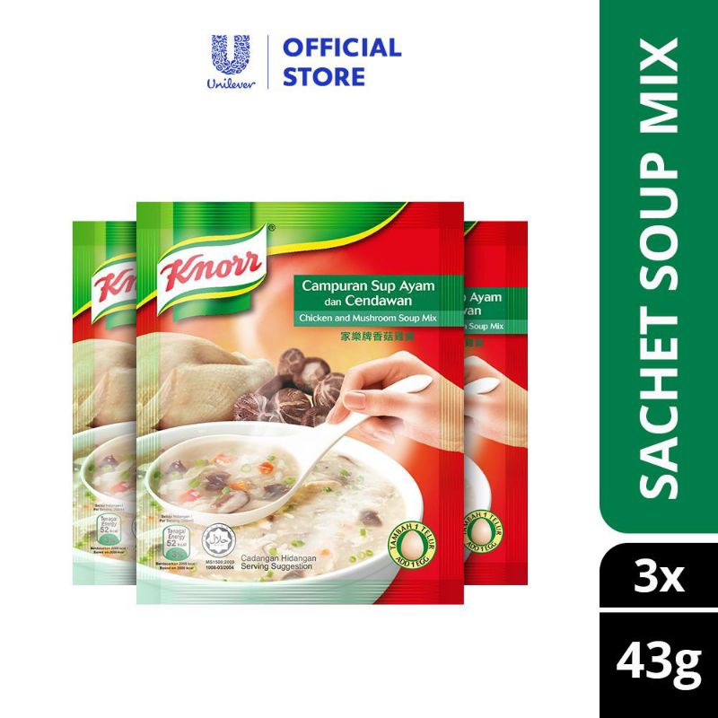 

Knorr Malaysia Chicken and Mushroom Oriental Instant Soup (3 sachets x 43g)