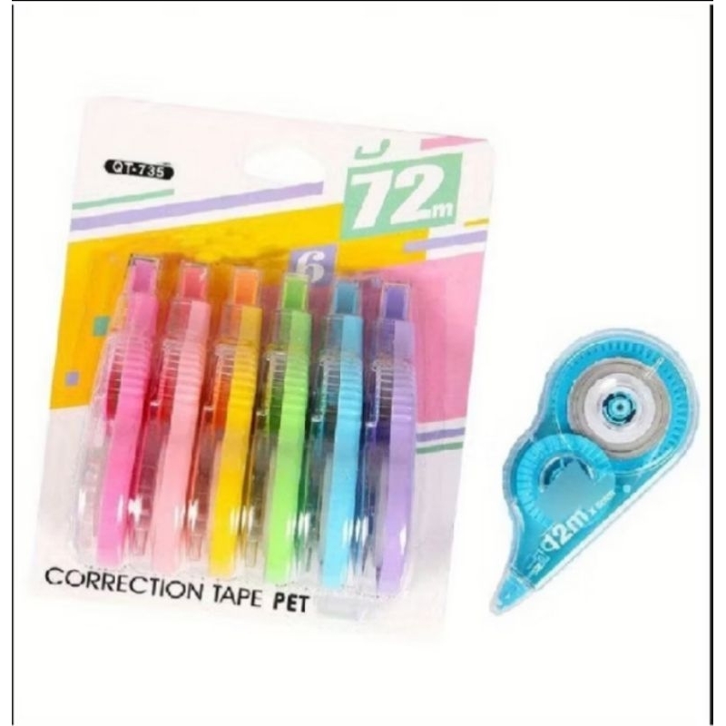 

Correction Tape 12m isi 6pcs Tip ex kertas Roll