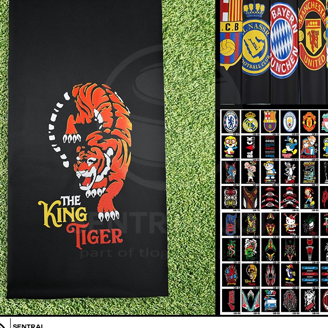 FG2 Sarung kain kulit jok motor sablon gambar besar Supra Revo Jupiter Beat Mio