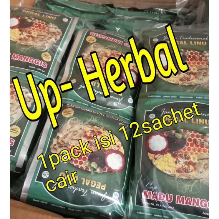 

Meroket jamu madu manggis pegal linu1pack isi 12sacet