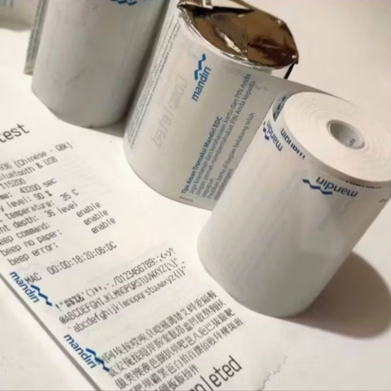 

Kertas Thermal logo mandiri 58x40 57x40 10roll