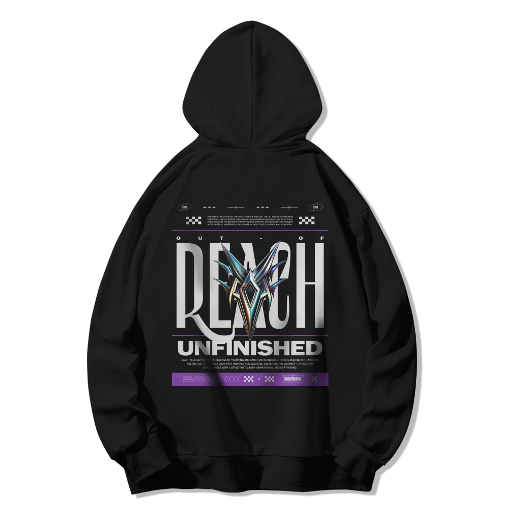 Hoodie Jumper Starboy Distro Reach Unfinished Unisex Premium Fleece Tebal 280 Gsm Size M L XL XXL XX