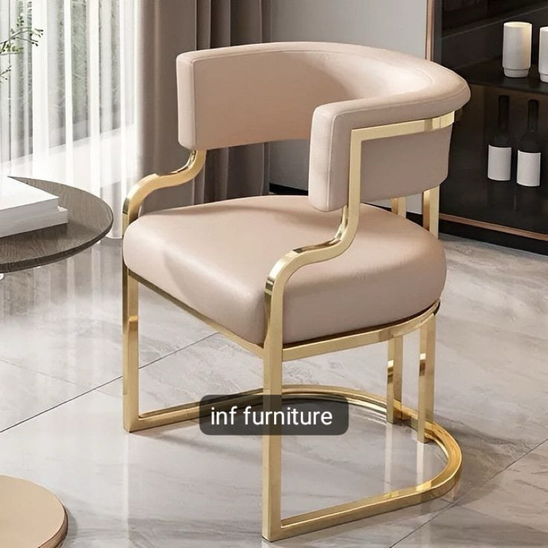 kursi makan stainless kursi stainless gold kursi teras kafe sofa single stainles gold newah