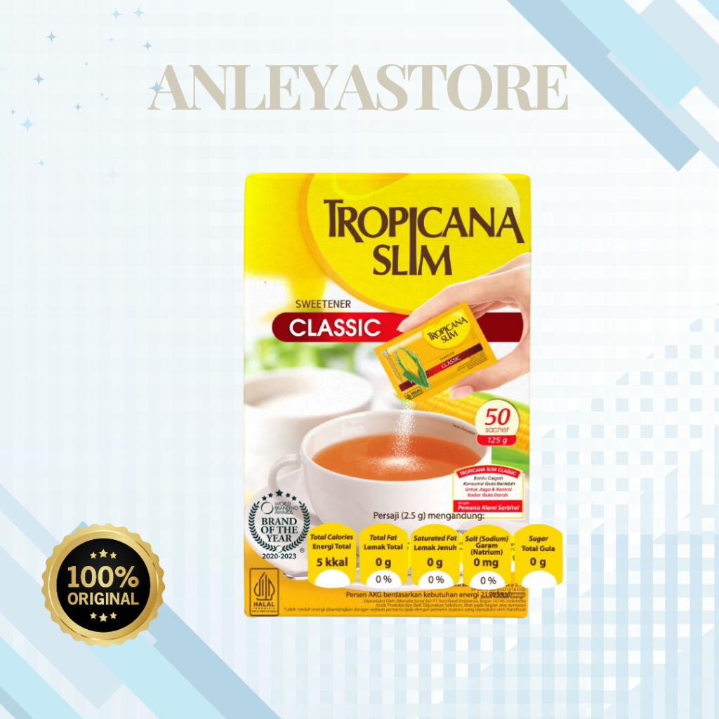 

(READY SIAP KIRIM) Tropicana Slim Sweetener Classic 50 Sachet - Pemanis untuk Bantu Batasi Gula