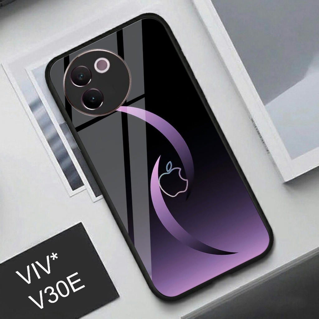 (Q80) Softcase Glass Kaca Vivo V30E - Case Hp Terbaru Anti Air TPU VIVO V30E
