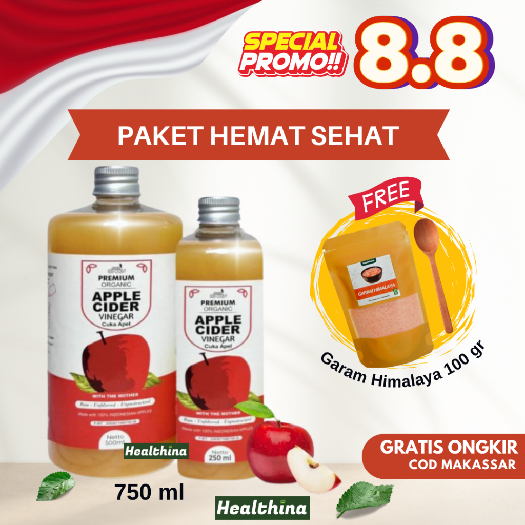 

FREE HIMSALT + SENDOK KAYU | Cuka Apel Suur Lemoen 750ml (250ml + 500ml) | Vinegar Detoks dan Diet