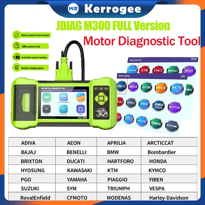 ⚡Dukung Bahasa Indonesia⚡JDiag Motorcycle Scanner M300 Newly Upgraded 2023 New Arrival Support New M
