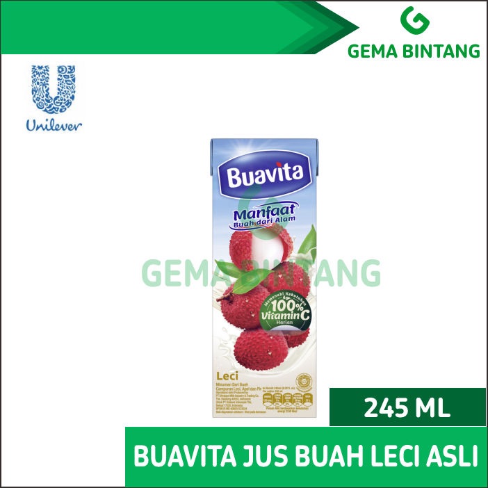 

Buavita Jus Leci Lychee Juice Buah Asli 245ml