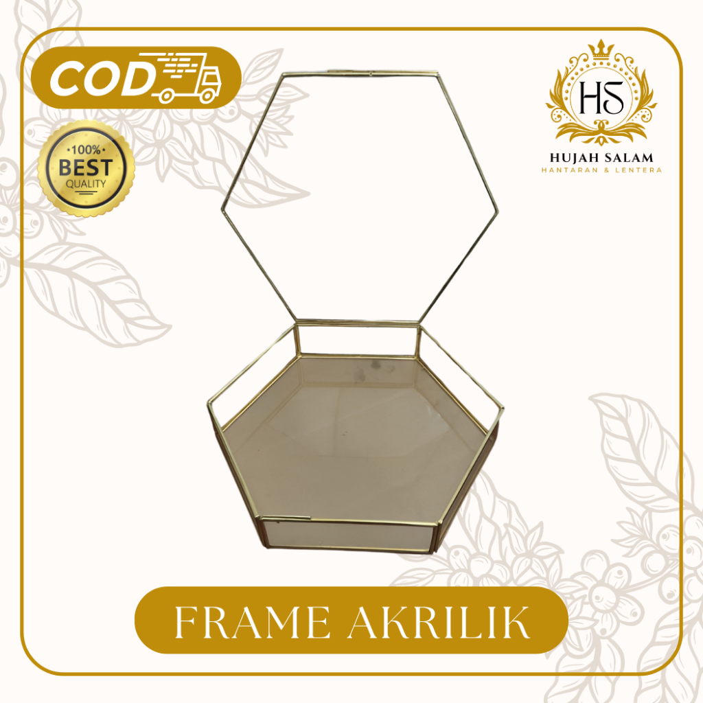 FRAME AKRILIK HANTARAN HEXAGONAL SEGI 6 DENGAN UKURAN DMTR 30 CM   COCOK DIGUNAKAN UNTUK TMPAT HANTA