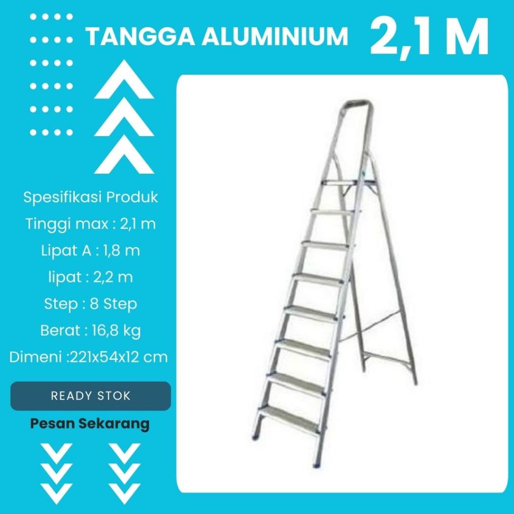 Tangga Lipat Aluminium 2,1m Dalton