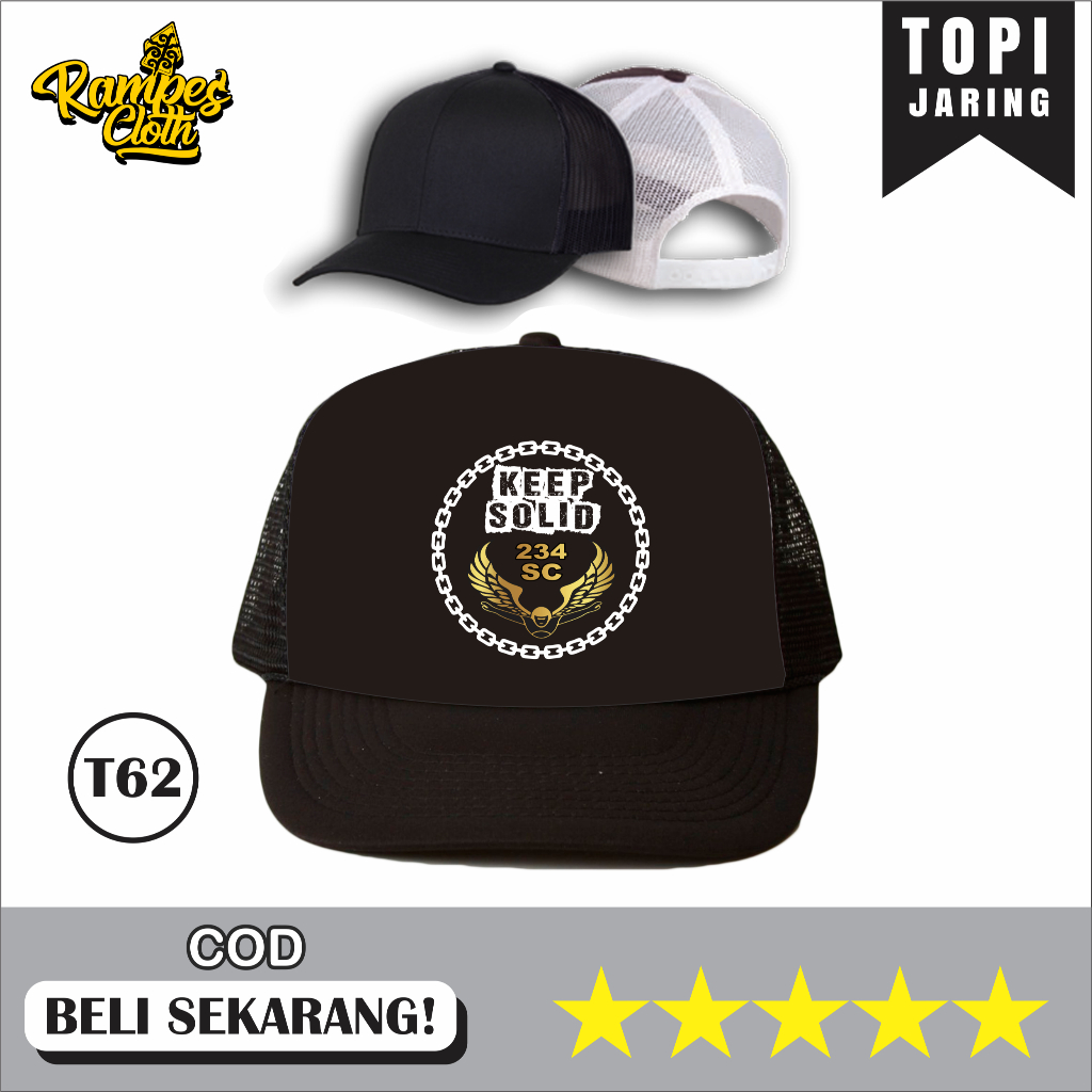 TOPI TRUCKER PRIA DESAIN KEEP SOLID SC234 LOGO - TOPI JARING DISTRO KUALITAS PREMIUM T62