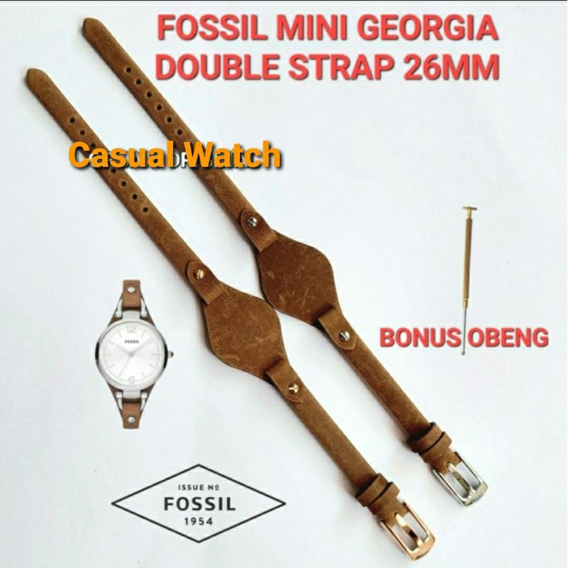 strap leather mini georgia tali kulit jam tangan fashion mini georgia dark brown