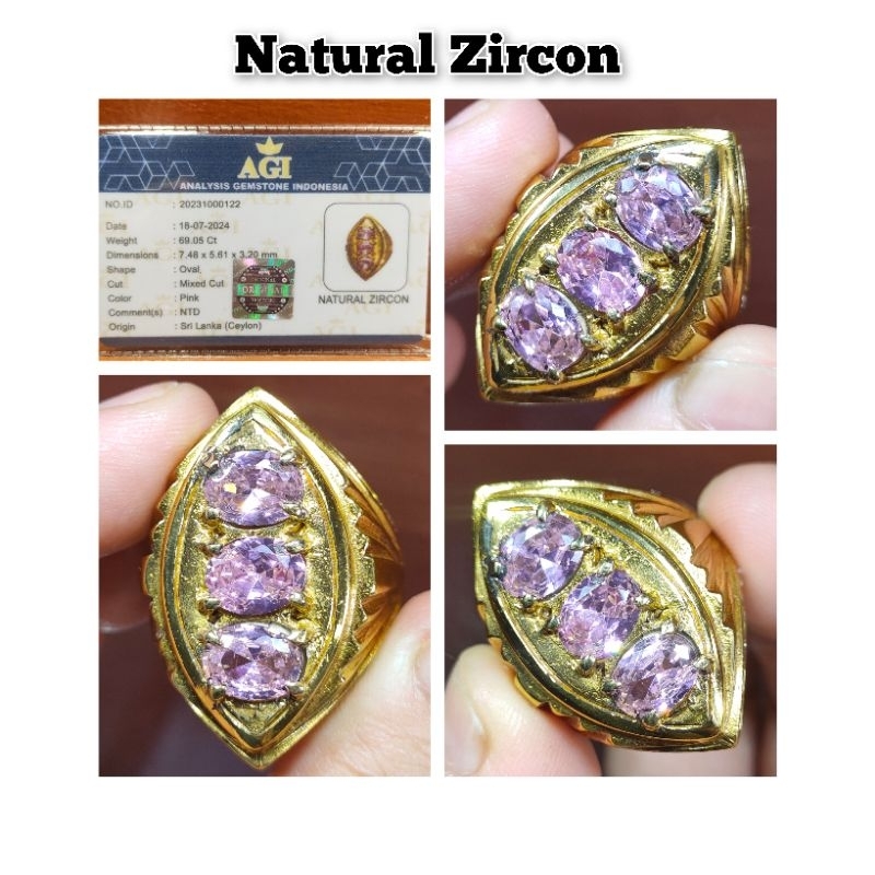CINCIN BATU PERMATA ZIRCON SRILANKA