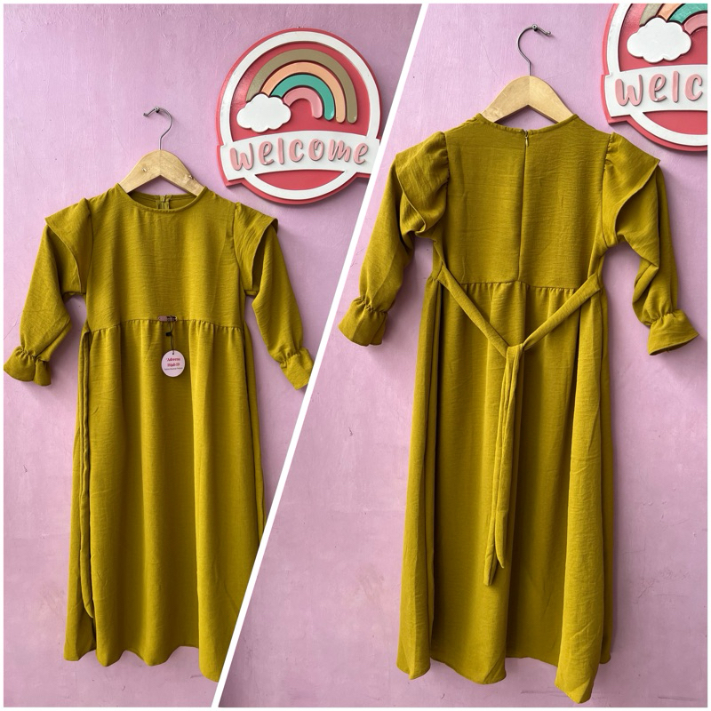 CACA DRESS GAMIS Anak Perempuan 4-12Tahun Crincle Premium