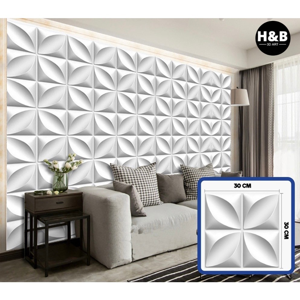 3D PVC Wall panel Dinding 50x50 cm & 30x30CM Wallpaper Dinding Desain Berlian Wallpaper Desain Dekor