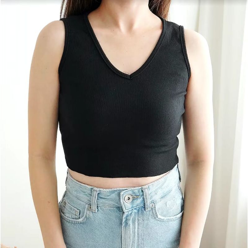 Crop top/V-neck Tank top wanita/140