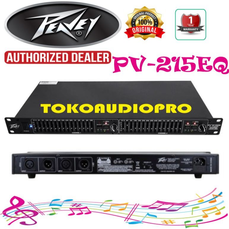 Peavey PV 215 EQ Dual 15 Band Stereo Graphic Equalizer Original Peavey PV-215EQ  PV215EQ