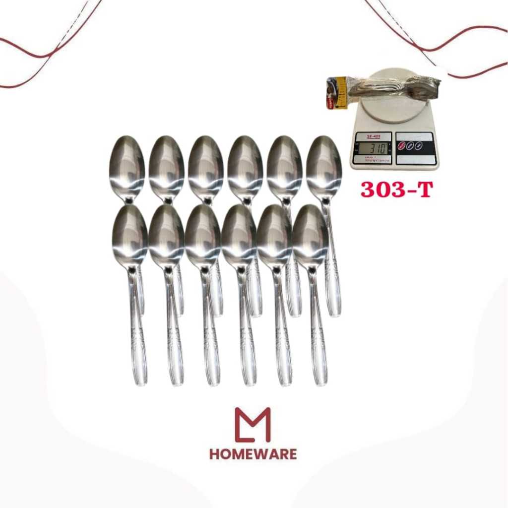 Sendok Makan Motif Ukiran Bunga Isi 12 Sendok / Sendok Makan Stainless Steel Motif Ukir bungaSendok 
