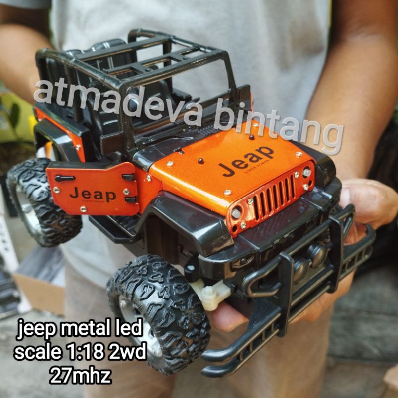 TERBARU RC SURABAYA MAINAN MOBIL REMOT DIE CAST JEEP RUBICON METAL ALLOY BUKA PINTU NYALA LED COCOK