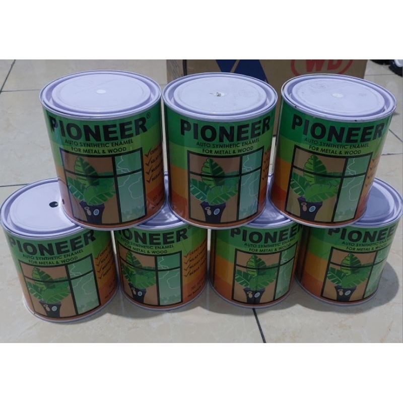 Cat Pioneer cat kayu dan besi warna putih dan hitam