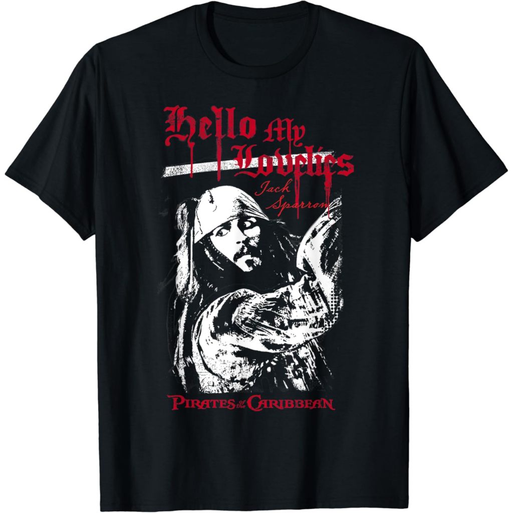 Kaos Dewasa Pirates of the Caribbean Jack Sparrow Quote Poster T-Shirt Fashion Baju Atasan Anak Laki