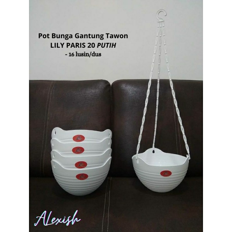 Pot Gantung Tawon Alexish Putih uk. 20