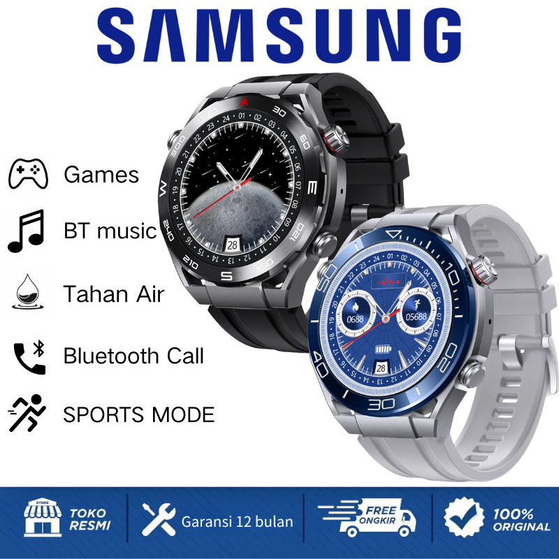 [100% Original] Samsung SmartWatch v520，Panggilan suara, pemutaran musik, detak jantung saat tidur d